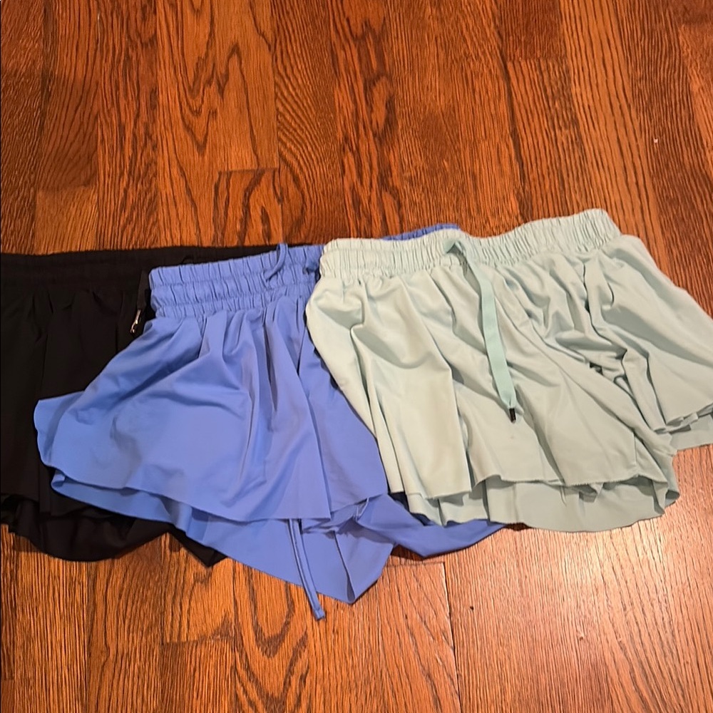 Women's Blue and Black Shorts Set